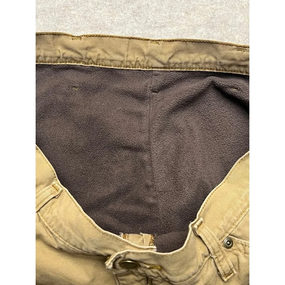 Wrangler Lined Tan Workwear Distressed Carpenter Pants 34 X 30 - Picture 9 of 13